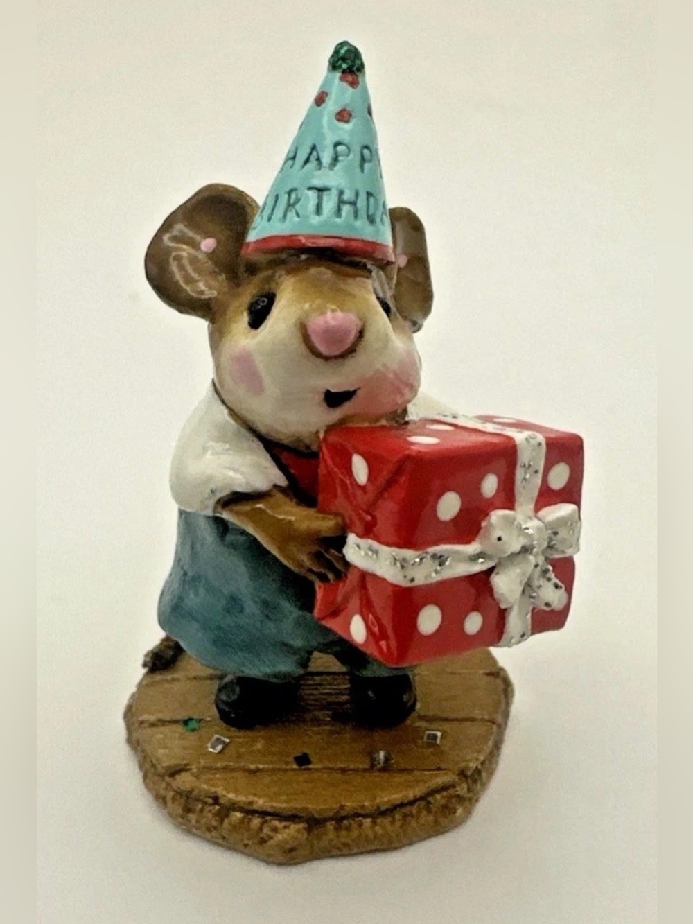 Wee Forest Folk HAPPY BIRTHDAY M223 Party Boy Teal WFF Annette Petersen 1997